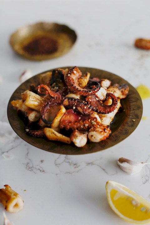 barbecued octopus