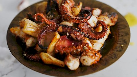 barbecued octopus