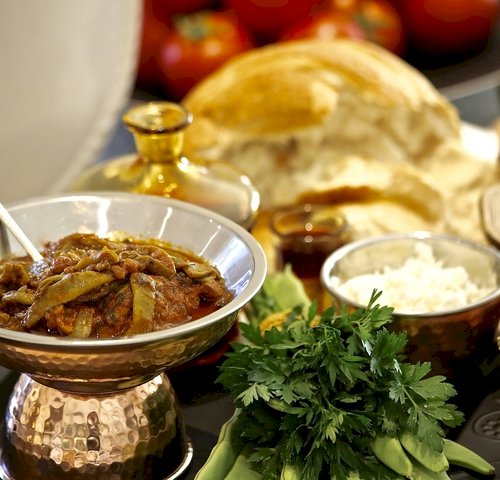 flat beans with lamb