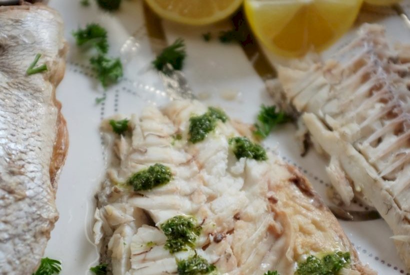 Whole snapper baked with a Greek dressing