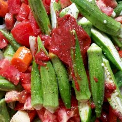 Okra in the oven - Bamies sto fourno