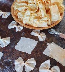 Greek traditional Diples dipped in honey syrup - Δίπλες