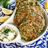 Zucchini and asparagus Fritters with feta