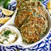 Zucchini and asparagus Fritters with feta