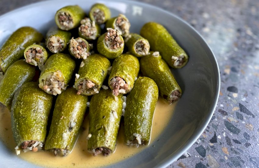 Stuffed Greek Zucchini with Beef and Pork Recipe