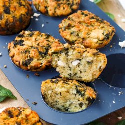 Spinach and cheese egg-free savory muffins